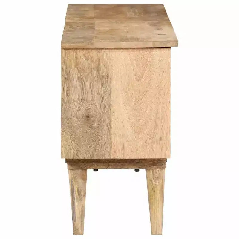 vidaXL Mobile TV in Legno Massello di Mango - Mobile TV Rustico Stile Fattoria con Cassetti e Scomparti - 140x30x50 cm Marrone