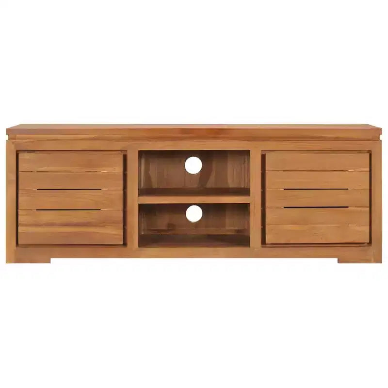 vidaXL TV Cabinet Natural Teak Solid Teak Wood Medium TV Cabinet