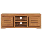 vidaXL TV Cabinet Natural Teak Solid Teak Wood Medium TV Cabinet