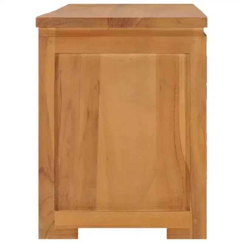 vidaXL Mobile Porta TV Teak Naturale Legno Massello Teak Mobile Porta TV Medio