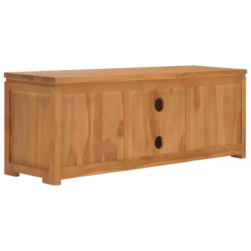 vidaXL Mobile Porta TV Teak Naturale Legno Massello Teak Mobile Porta TV Medio