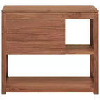 vidaXL Mobile Bagno in Legno Massello di Teak - Stile Retrò, Ampio Spazio di Archiviazione, Durata Eccezionale, Venature Uniche, 33,5x15,7x29,5