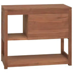vidaXL Mobile Bagno in Legno Massello di Teak - Stile Retrò, Ampio Spazio di Archiviazione, Durata Eccezionale, Venature Uniche, 33,5x15,7x29,5