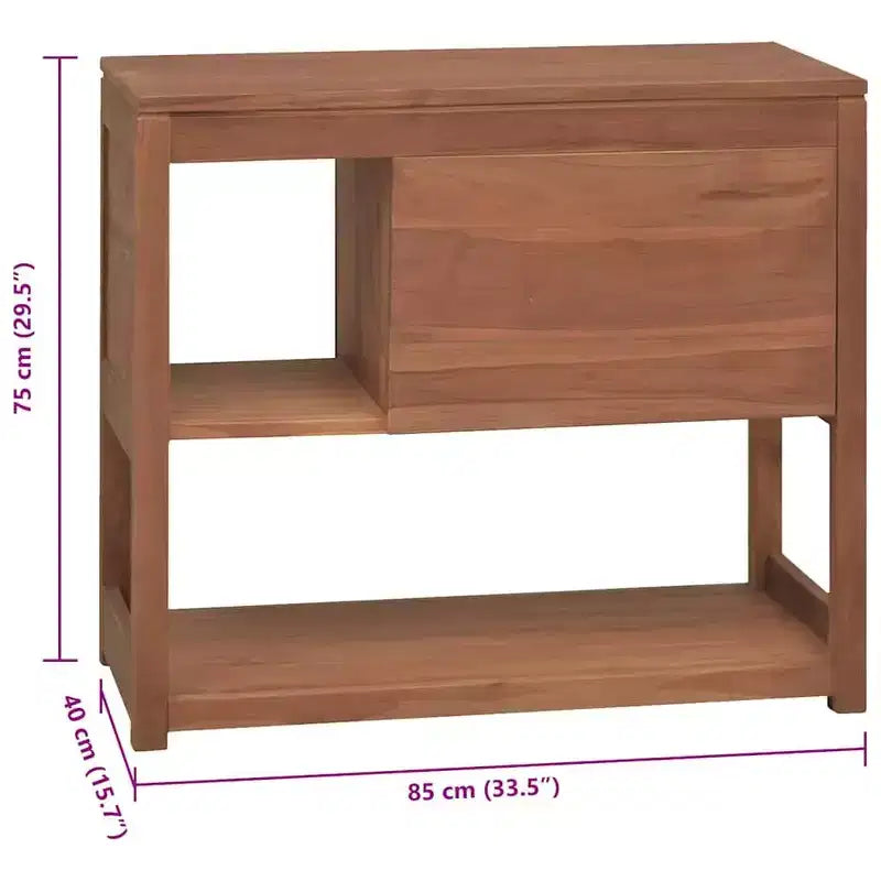 vidaXL Mobile Bagno in Legno Massello di Teak - Stile Retrò, Ampio Spazio di Archiviazione, Durata Eccezionale, Venature Uniche, 33,5x15,7x29,5