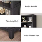 Libreria da 71" stile Farmhouse - Scaffale regolabile a 5 ripiani, 80 cm di larghezza con gambe in legno, stile rustico vintage per soggiorno e ufficio