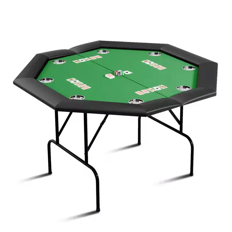 Tavolo da Poker Pieghevole Ottagonale - Tavolo Pieghevole, Tavolo da Gioco Ottagonale, Tavolo da Poker Ottagonale, Gambe in Ferro Resistenti, Design Salvaspazio