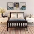 Whisen Twin Size Solid Wood Sleigh Platform Bed with Hollow Headboard and Footboard