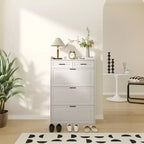Shoe Cabinet with 3 Flip Drawers & 2 Drawers, Freestanding Shoe Storage Cabinet for Entryway, Shoe Organizer Cabinet, Narrow Shoe Rack