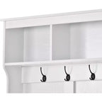Appendiabiti salvaspazio da ingresso, appendiabiti da 152 cm con ganci in metallo e 24 scomparti per scarpe, panca da ingresso per l'organizzazione della casa