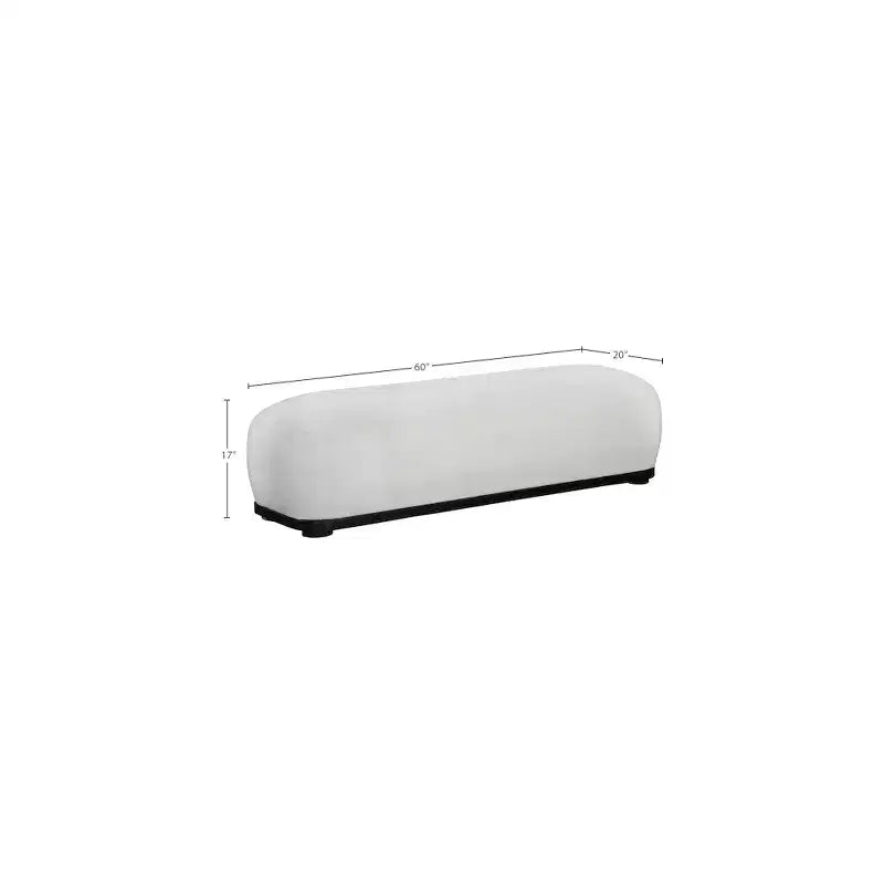 Meridian Furniture, Panca in tessuto ciniglia Calum