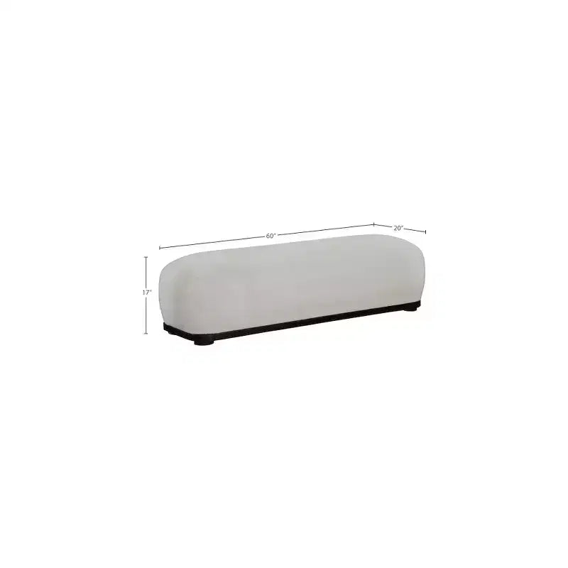 Meridian Furniture, Panca in tessuto ciniglia Calum