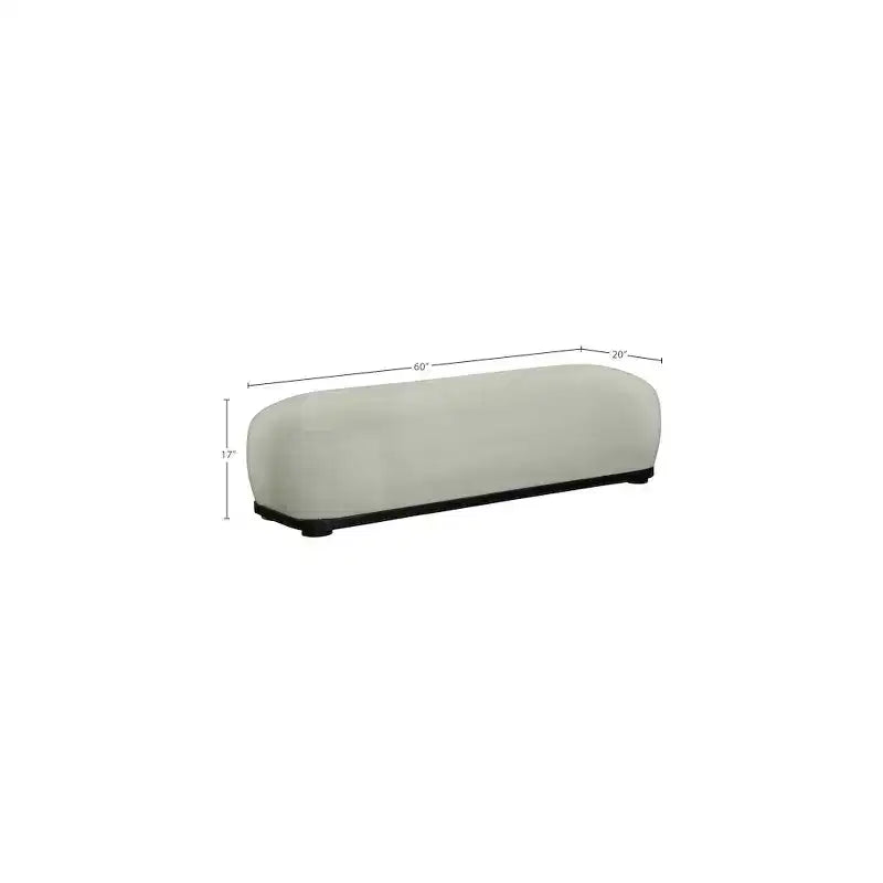Meridian Furniture, Panca in tessuto ciniglia Calum