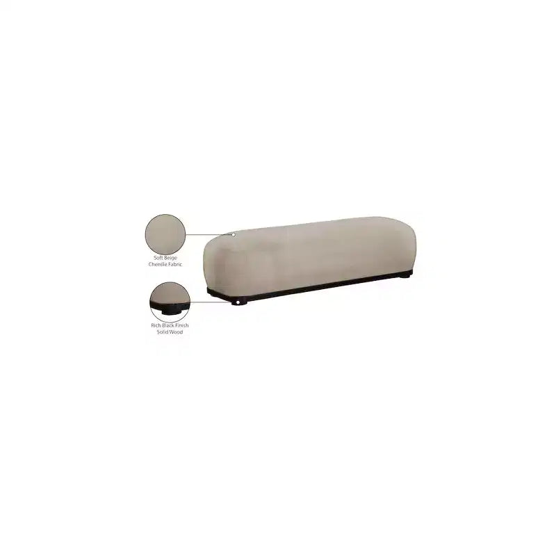 Meridian Furniture, Panca in tessuto ciniglia Calum
