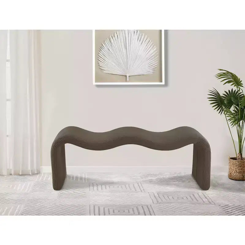 Meridian Furniture, Panca in tessuto a coste Willow