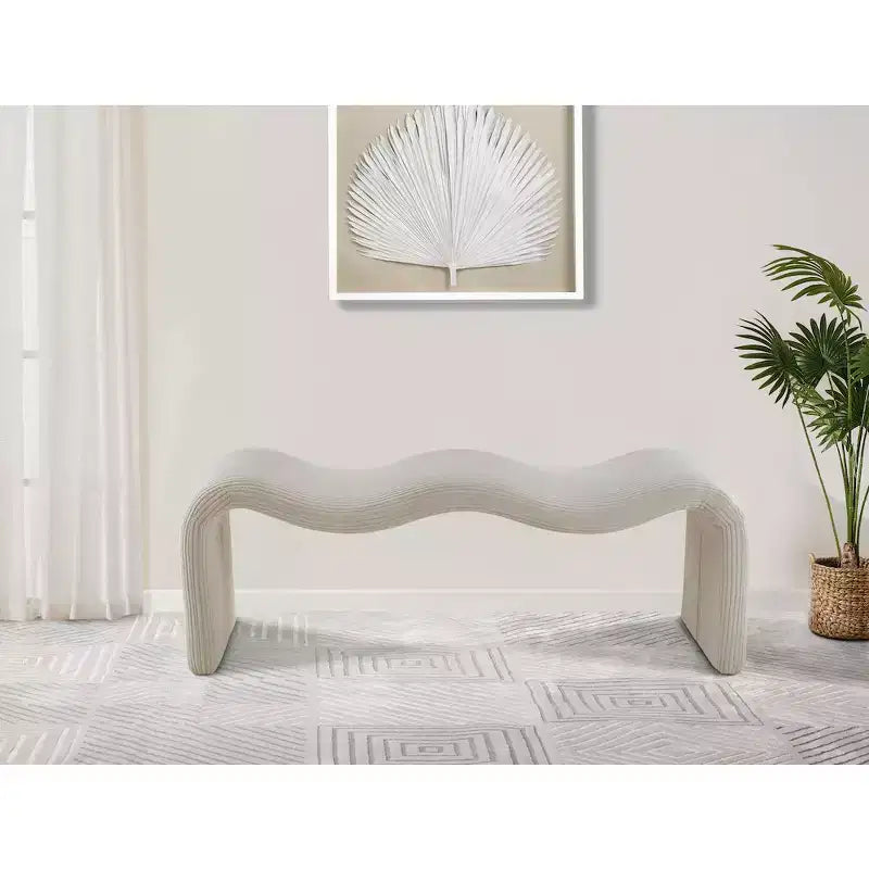 Meridian Furniture, Panca in tessuto a coste Willow