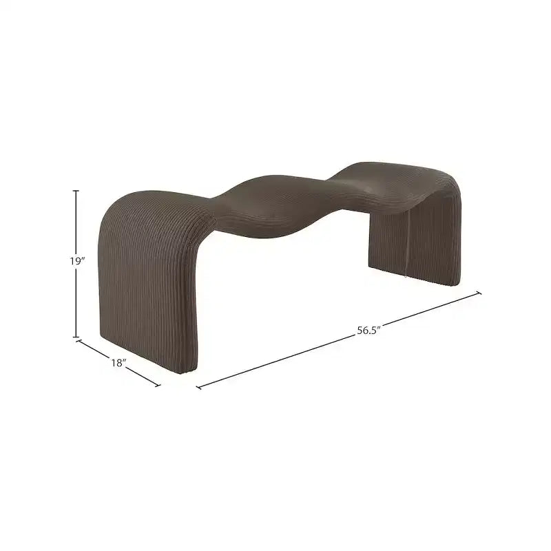 Meridian Furniture, Panca in tessuto a coste Willow