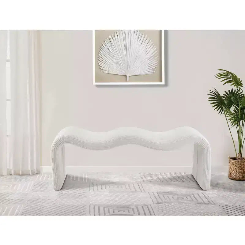 Meridian Furniture, Panca in tessuto a coste Willow