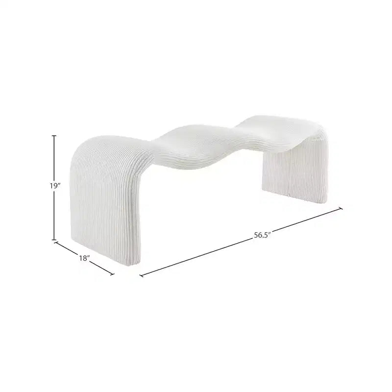 Meridian Furniture, Panca in tessuto a coste Willow