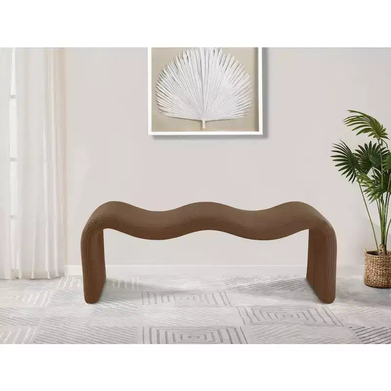 Meridian Furniture, Panca in tessuto a coste Willow