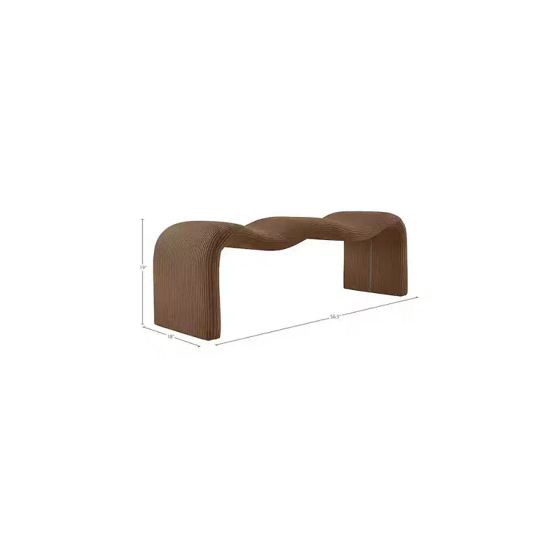 Meridian Furniture, Panca in tessuto a coste Willow