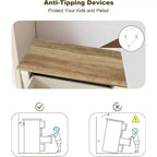Cassettiera Acekool a 5 cassetti, cassettone alto in stile rustico con maniglie in metallo, organizer moderno in legno per camera da letto, soggiorno, ingresso