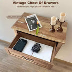 Cassettiera Acekool a 5 cassetti, cassettone alto in stile rustico con maniglie in metallo, organizer moderno in legno per camera da letto, soggiorno, ingresso