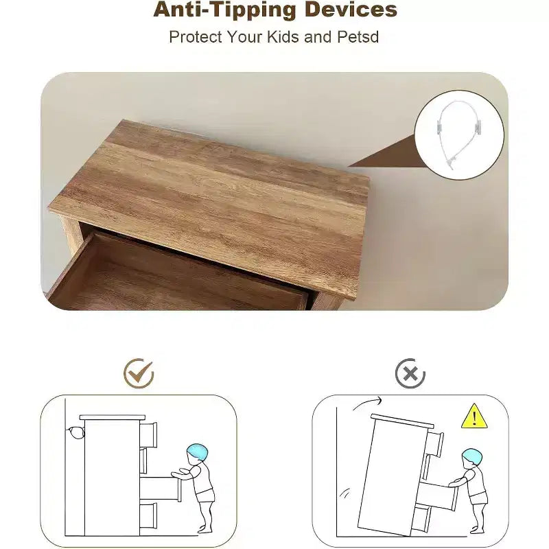 Cassettiera Acekool a 5 cassetti, cassettone alto in stile rustico con maniglie in metallo, organizer moderno in legno per camera da letto, soggiorno, ingresso