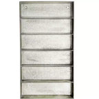 Storied Home Distressed Grey Metal 6 Tier Wall Shelf