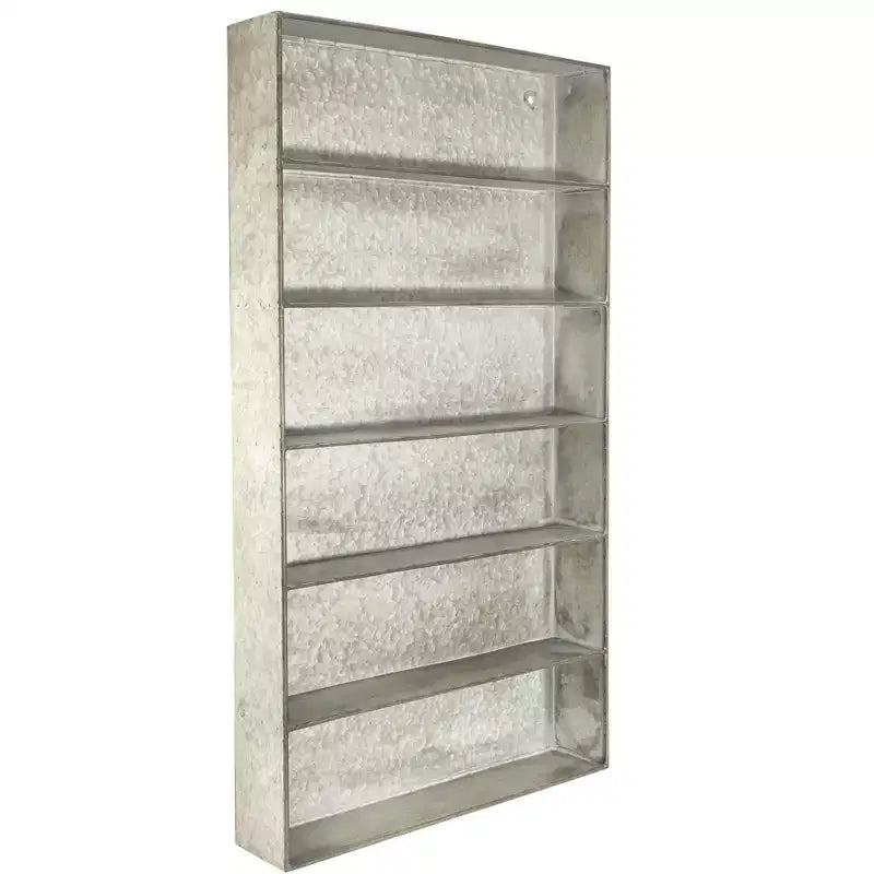 Scaffale a muro a 6 ripiani in metallo grigio invecchiato Storied Home