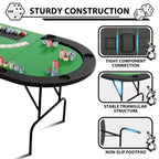 Tavolo da Poker - 1 Gamba in Ferro, Design ad Anello a 9 Fori, Struttura Resistente, Superficie di Gioco Liscia, Perfetto per le Partite a Poker