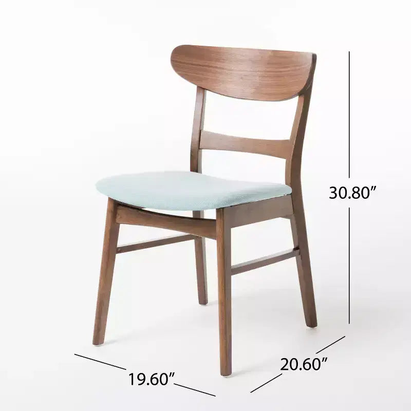 GDFStudio Isador Sala da Pranzo 5 Pezzi in Legno Rivestito in Tessuto Stile Mid-Century Moderno