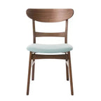 GDFStudio Isador Sala da Pranzo 5 Pezzi in Legno Rivestito in Tessuto Stile Mid-Century Moderno