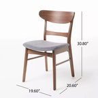 GDFStudio Isador Sala da Pranzo 5 Pezzi in Legno Rivestito in Tessuto Stile Mid-Century Moderno