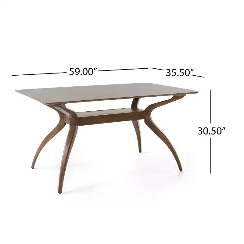 GDFStudio Isador Sala da Pranzo 5 Pezzi in Legno Rivestito in Tessuto Stile Mid-Century Moderno