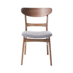 GDFStudio Isador Sala da Pranzo 5 Pezzi in Legno Rivestito in Tessuto Stile Mid-Century Moderno