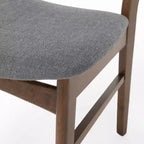 GDFStudio Isador Sala da Pranzo 5 Pezzi in Legno Rivestito in Tessuto Stile Mid-Century Moderno