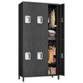 6 Door Employee Storage Locker, Metal Storage Locker Combination, Lockable Steel Tool Cabinet With Vents for Gym Home Office School Garage