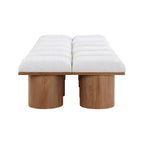 Meridian Furniture, Panca in tessuto bouclé crema Pavilion