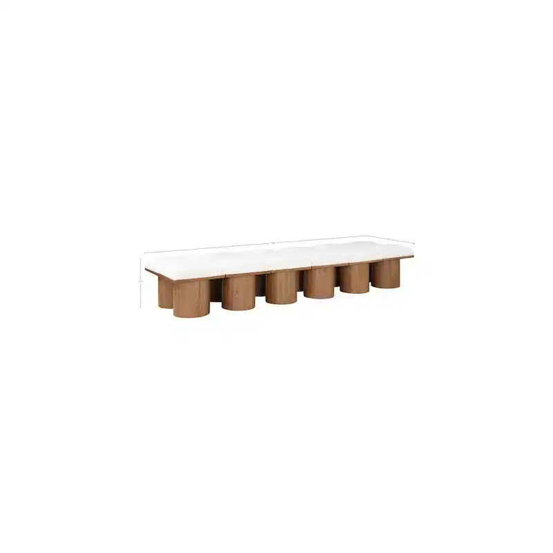 Meridian Furniture, Panca in tessuto bouclé crema Pavilion