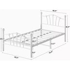 Struttura Letto Singolo per Bambini, Struttura Letto Singolo per Bambini con Testiera e Pediera a Forma di Cuore, Supporto Robusto a Doghe Metalliche, Silenzioso, Bianco