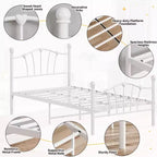 Struttura Letto Singolo per Bambini, Struttura Letto Singolo per Bambini con Testiera e Pediera a Forma di Cuore, Supporto Robusto a Doghe Metalliche, Silenzioso, Bianco