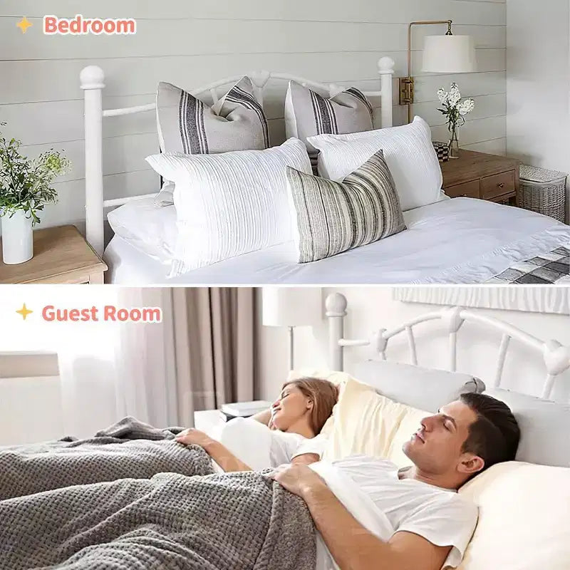 Struttura Letto Singolo per Bambini, Struttura Letto Singolo per Bambini con Testiera e Pediera a Forma di Cuore, Supporto Robusto a Doghe Metalliche, Silenzioso, Bianco