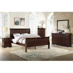 Cassettiera comodino a 5 cassetti Okak Contemporary in legno massello, contenitore per camera da letto con eleganti finiture in ottone, montaggio semplice