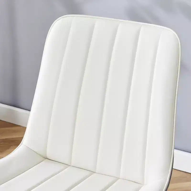MAYEERTY Set di 4 Sedie da Pranzo in PU con Cuscino Esteso, Bianco Grigio Scuro, Linee Morbide, Arredamento Moderno