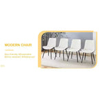 MAYEERTY Set di 4 Sedie da Pranzo in PU con Cuscino Esteso, Bianco Grigio Scuro, Linee Morbide, Arredamento Moderno