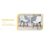 MAYEERTY Set di 4 Sedie da Pranzo in PU con Cuscino Esteso, Bianco Grigio Scuro, Linee Morbide, Arredamento Moderno