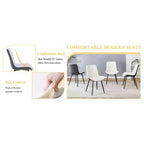 MAYEERTY Set di 4 Sedie da Pranzo in PU con Cuscino Esteso, Bianco Grigio Scuro, Linee Morbide, Arredamento Moderno