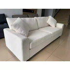 GustoWave 83W Divano moderno a 3 posti con seduta profonda, divano da soggiorno in tessuto morbido con braccioli ampi, fodera cuscino rimovibile e lavabile