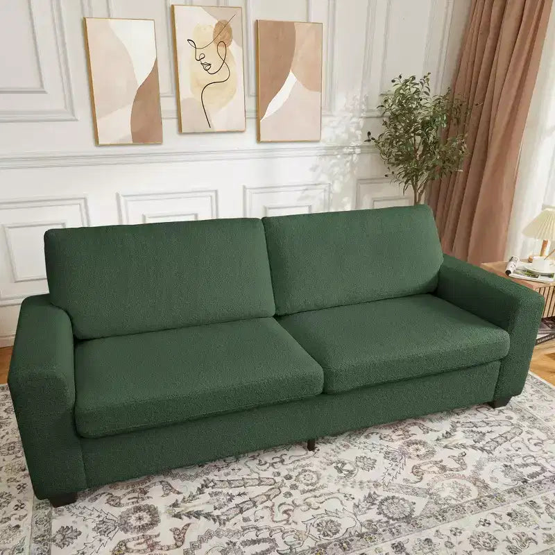 GustoWave 83W Divano moderno a 3 posti con seduta profonda, divano da soggiorno in tessuto morbido con braccioli ampi, fodera cuscino rimovibile e lavabile