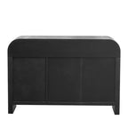 MAYEERTY Credenza retrò ricurva con maniglie dorate, divisori regolabili per soggiorno sala da pranzo, nero antico